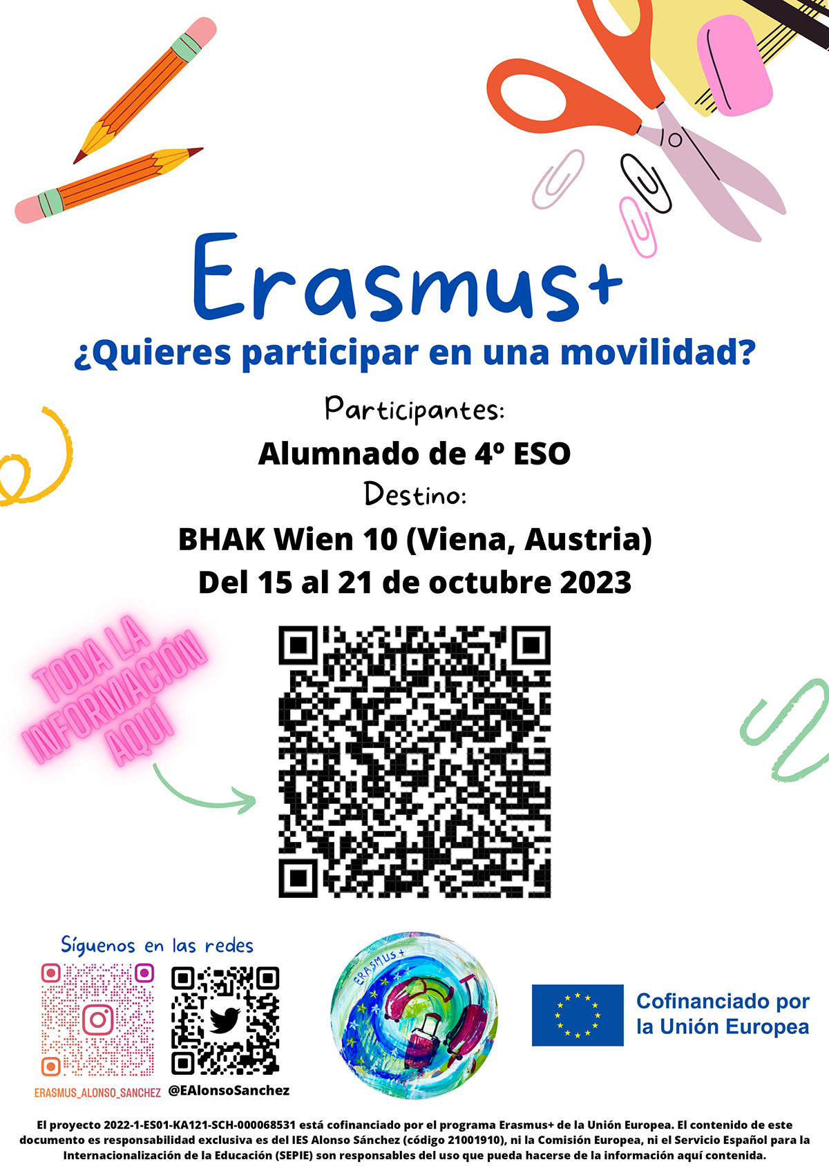 Convocatoria de participacion Erasmus +